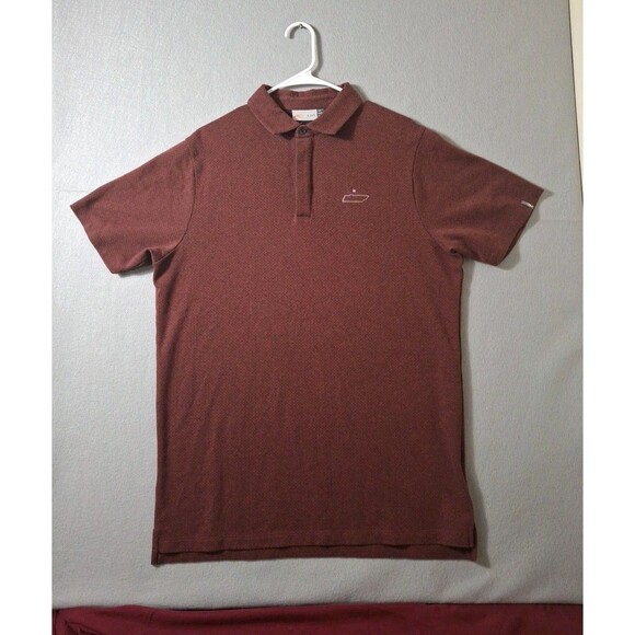 KJUS Polo Shirt Men 54/XL Cashmere Blend Red Black Geometric Pattern Sport Fit - Picture 1 of 8